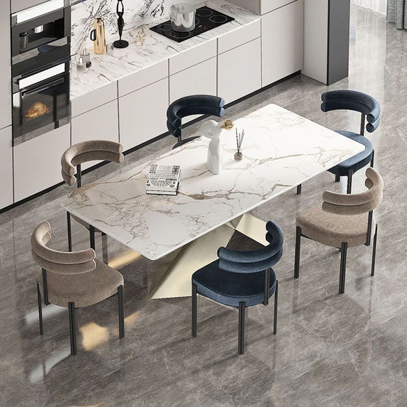 Contemporary Open Back Dining Chairs Velvet Arm Dining Chair