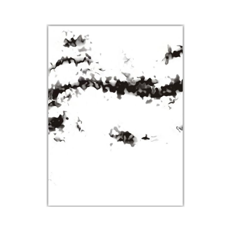 Smoke Abstract Wall Decor Minimalist Textured Canvas Wall Art in Black and White