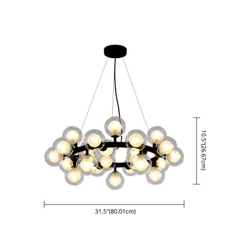Contemporary Circular Chandelier Lights Glass Pendant Ceiling Lights for Living Room