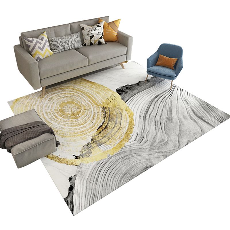 Multi Color Natural Rug Polypropylene Abstract Print Carpet Easy Care Machine Washable Rug for Room