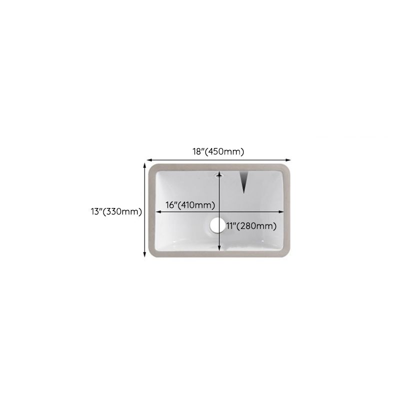 Classic Porcelain Bathroom Sink Trough Bathroom Sink in White