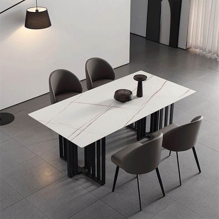 Minimalist Style Faux Leather Side Chair Upholstered Armless Dining Chairs for Home