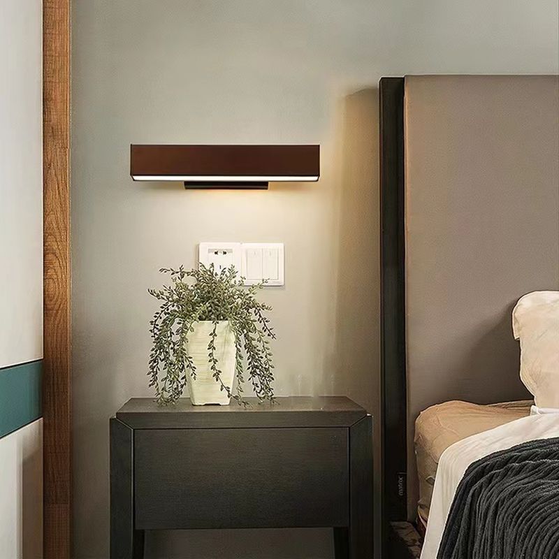 Linear Wall Mount Lighting Simple Metal 1 Light Wall Mounted Light for Bedroom