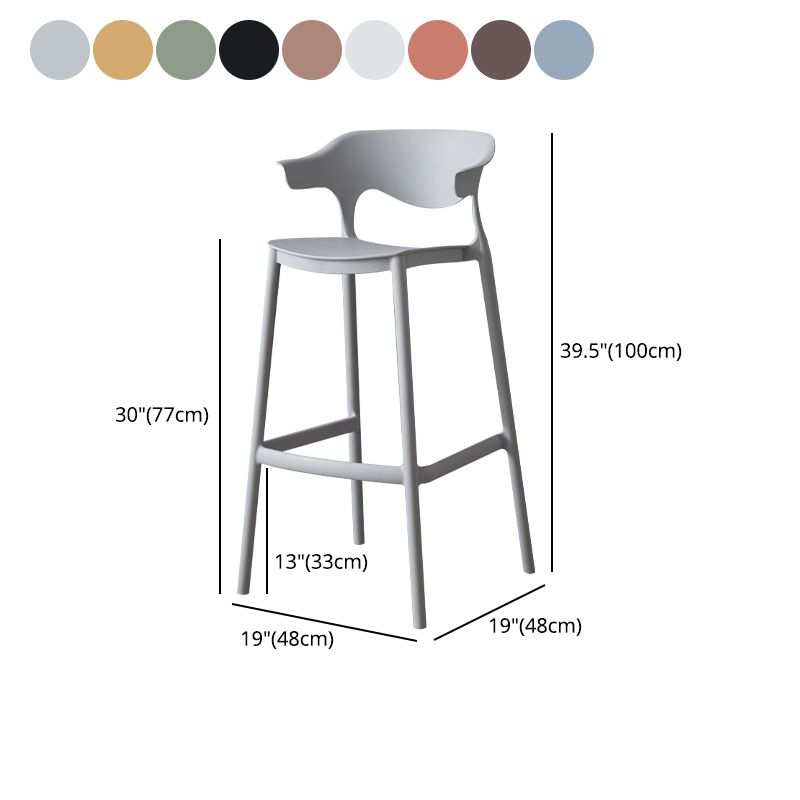 Nordic Stackable Bar-stool Plastic Counter Bar Stool with Plastic Legs for Home