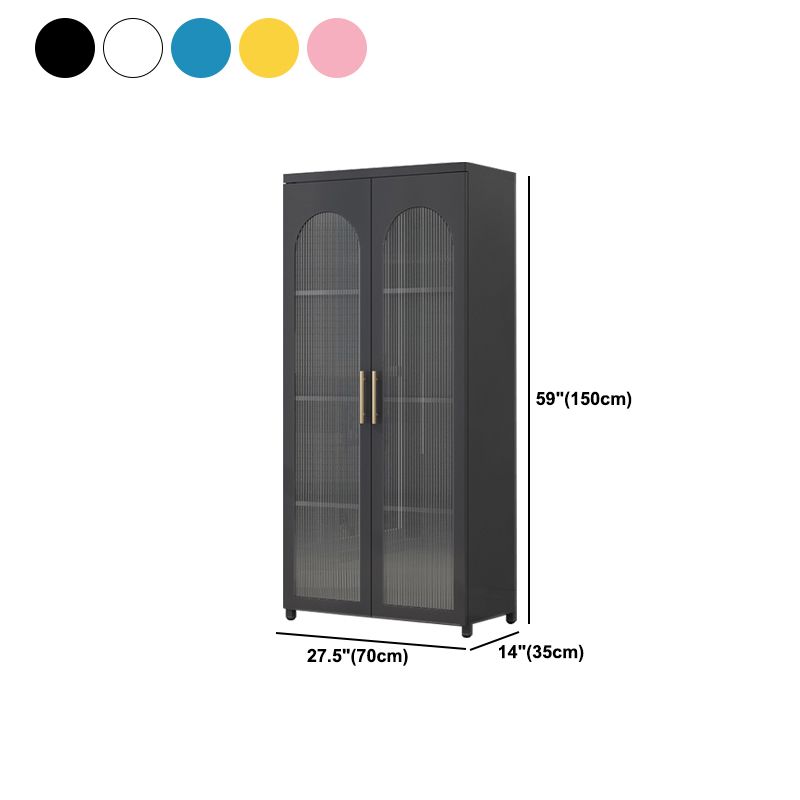 Modern Steel Bookcase, Glass Door Closed Back Bookshelf for Any Room