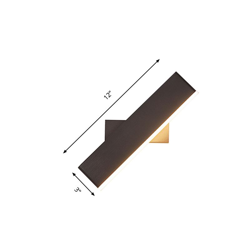 Metal Rotatable Rectangular Sconce Lighting Contemporary LED Coffee/White Wall Lamp for Bedside, Warm/White Light