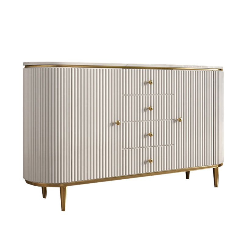 Glam Horizontal Combo Dresser White/Gray Dresser with Storage for Home