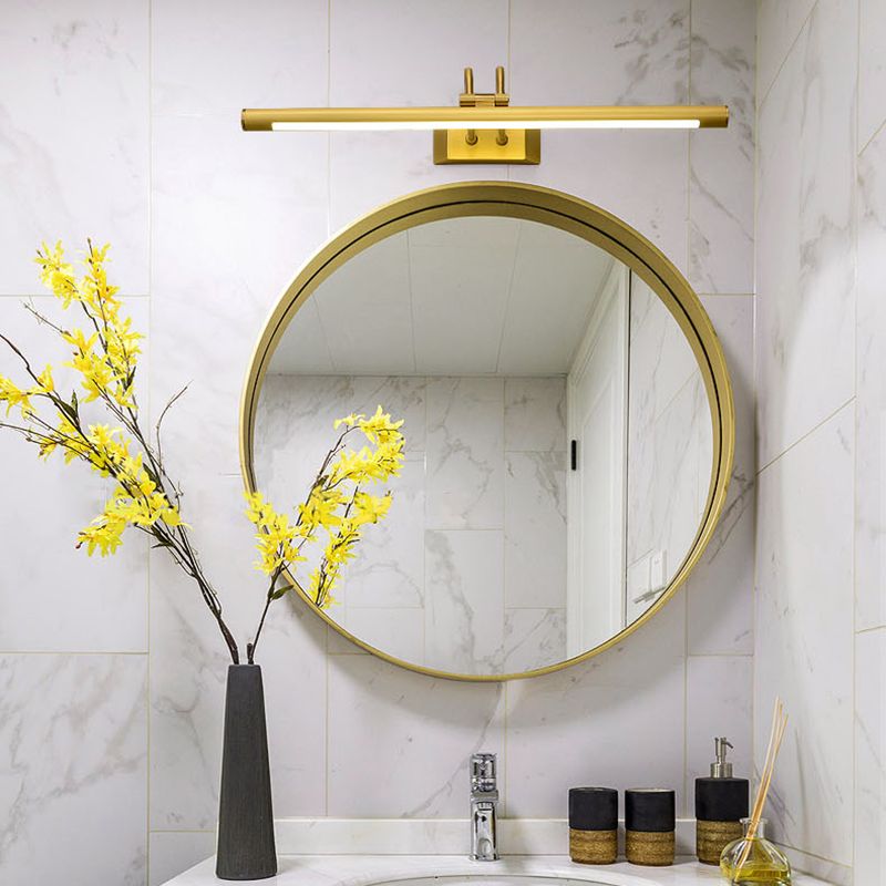 Messing Straight Mirror Light Modern Style Single Light Wall Lampe für Schlafzimmer