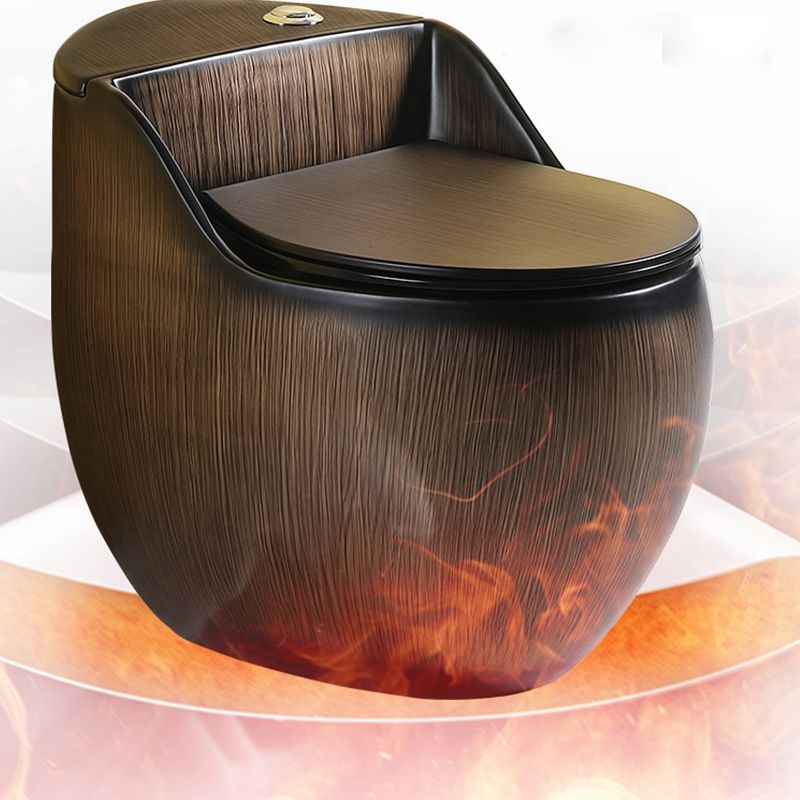 Contemporary Skirted Siphon Jet Toilet Bowl One Piece Urine Toilet with Seat