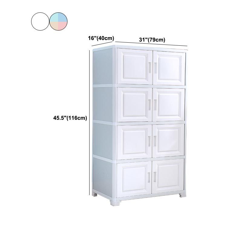 Contemporary Style Wardrobe Plastic Home Wardrobe Closet with Doors