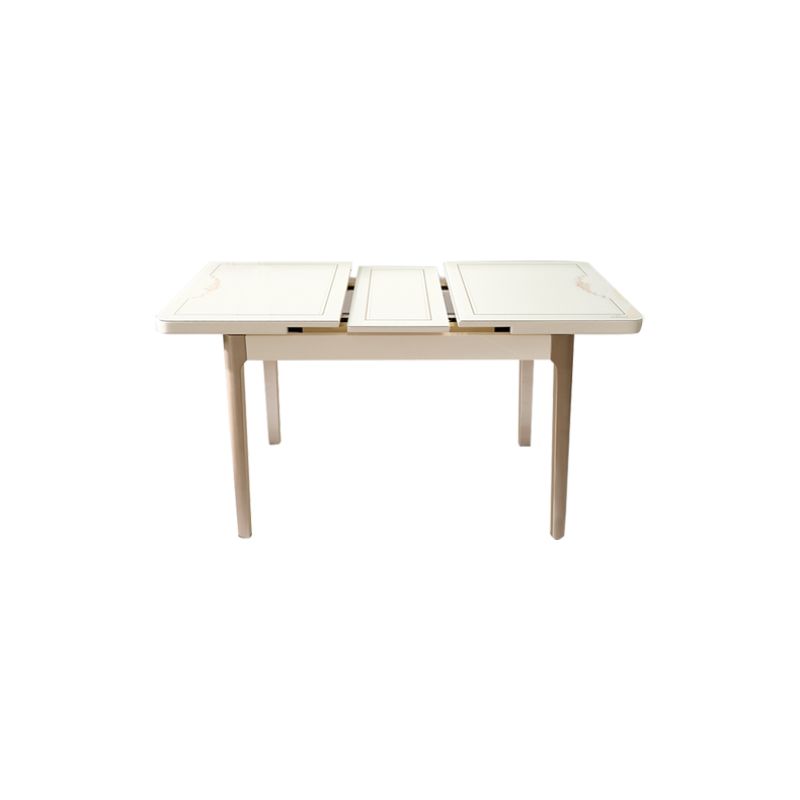 5/7 Pieces Tempered Glass Top 4 Wooden Legs Dining Set for Home