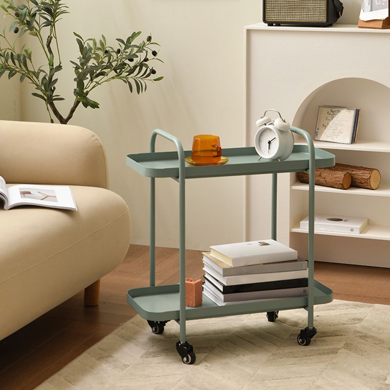 Tray Top Double Tier End Table Rectangular End Slide Table with Storage