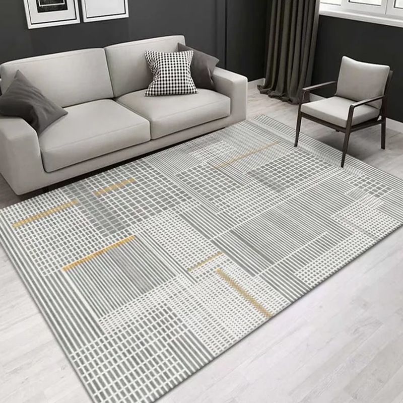 Modern Carpet Polyester Geometric Print Area Rug Stain Resistant Rug for Living Room
