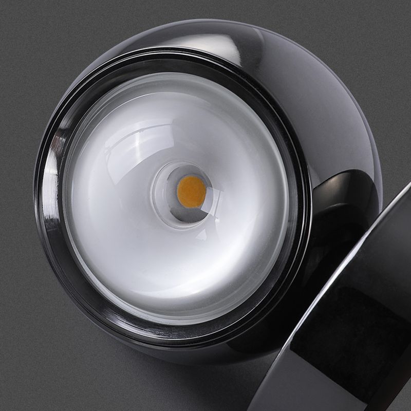 Iron and Glass Wall Light in Chrome Modernism Globe LED Wall Sconce