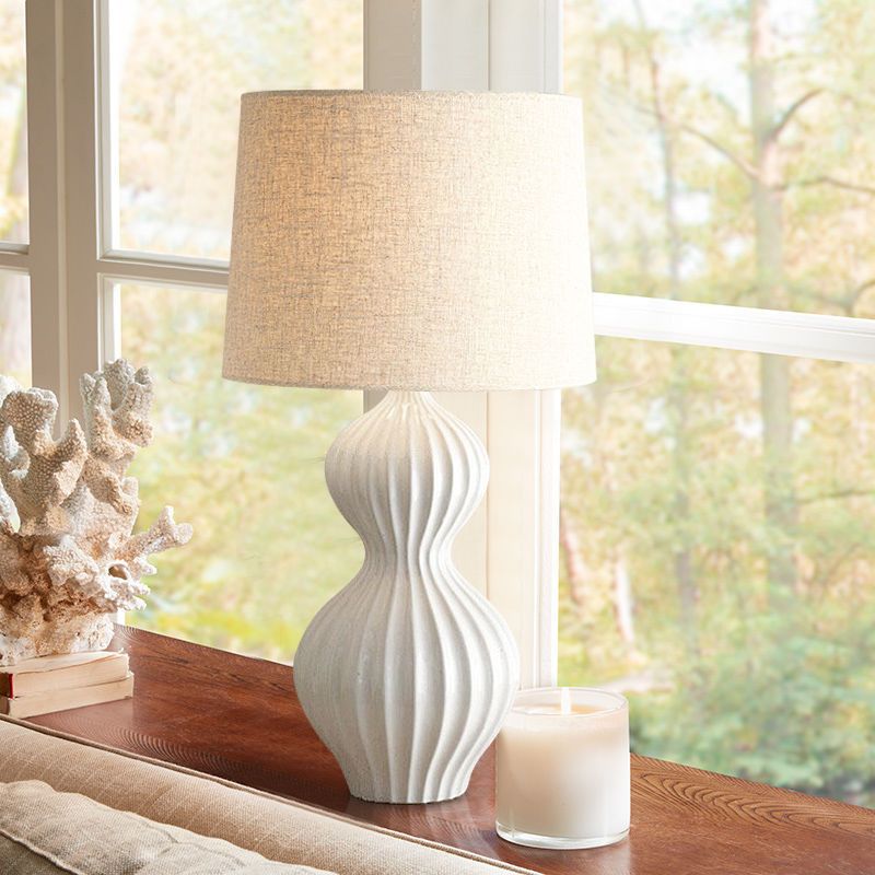 Tabillard de tissu à 1 tête lampe de nuit rétro de style lin de lin de linace