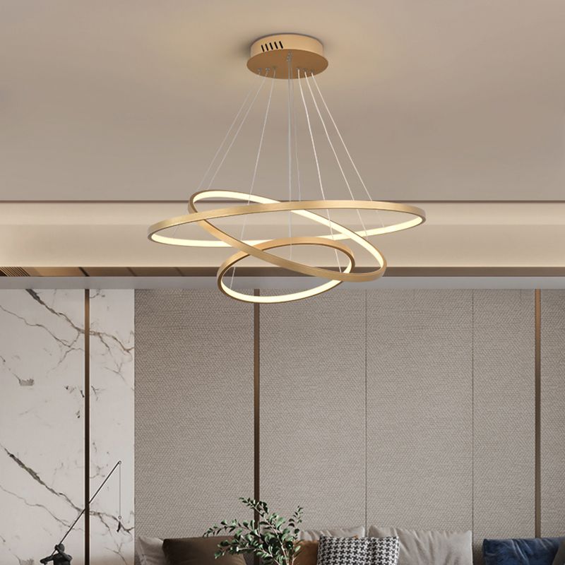 Modern Gold Chandelier Multiple Rings Pendant Chandelier Metal Chandelier