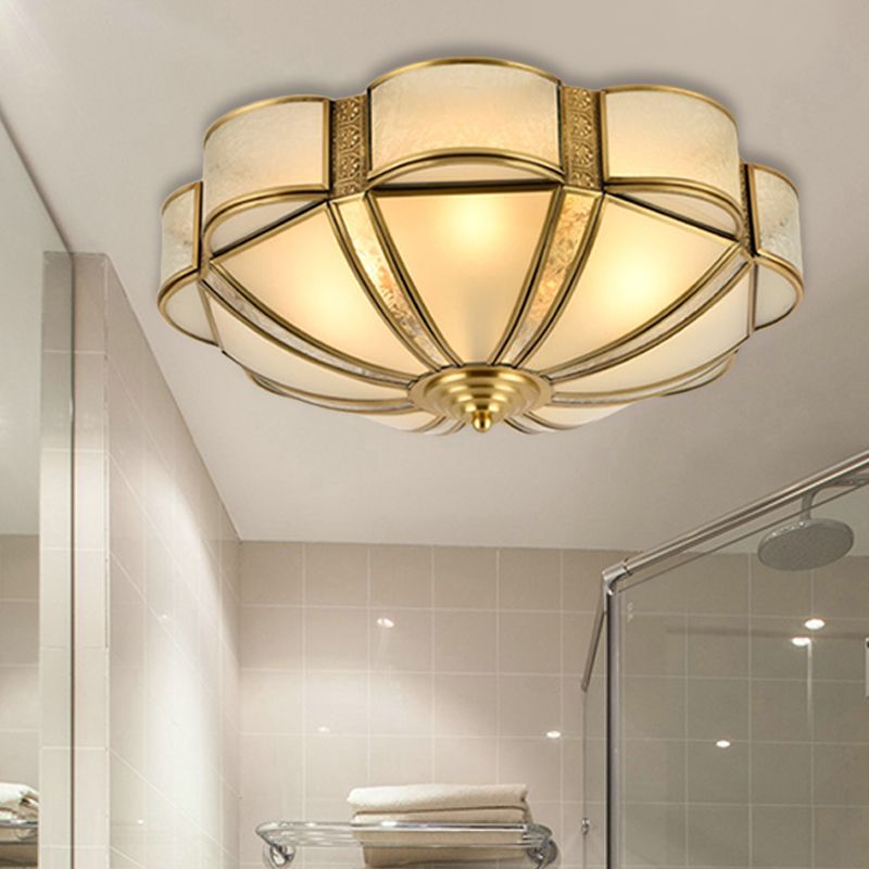 14"/18"/23,5" B Metall-Messing-Unterputz-Kronleuchter, gewellt, 3/4/6 Köpfe, traditionelle Deckenleuchte für Wohnzimmer