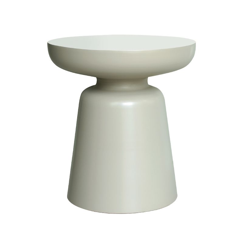 16.9" Tall Metal Round Top Side Table Iron Pedestal End Table