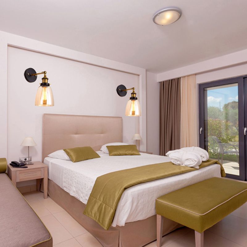 Armed Wall Light Sconce Modern Minimalist Style Glass 1 Light Sconces