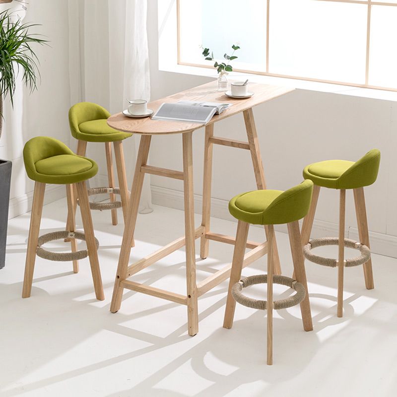 Moderner Thekenhocker ohne Armlehnen, Holz-Haushalts-Barhocker mit Holzsitz