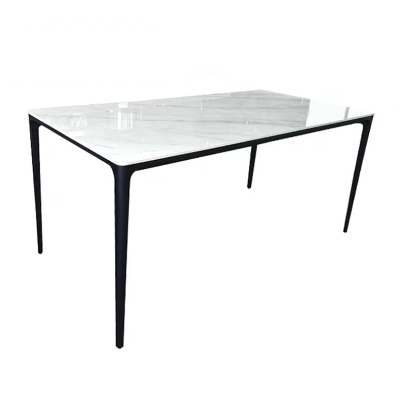 Sintered Stone White Esstisch Industrial 4 -Bein Tisch für Esszimmer
