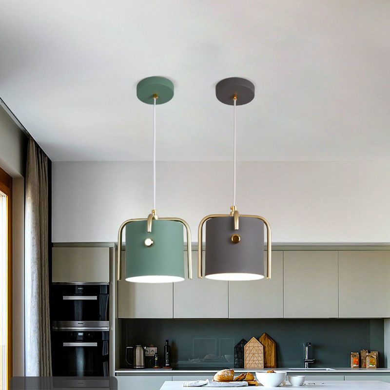 Godet Shade Drop Pendant Moderniste Metal 1 Kit de la lampe suspendue de la tête avec top à croix