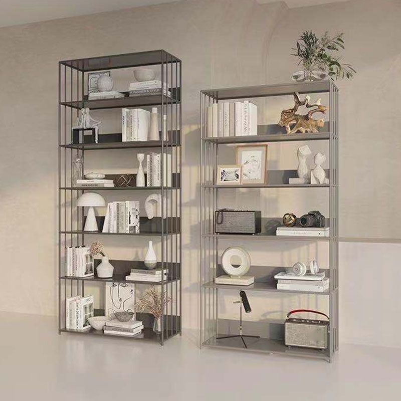 Modern Metal Bookshelf Standard Vertical Open Shelf Bookcase