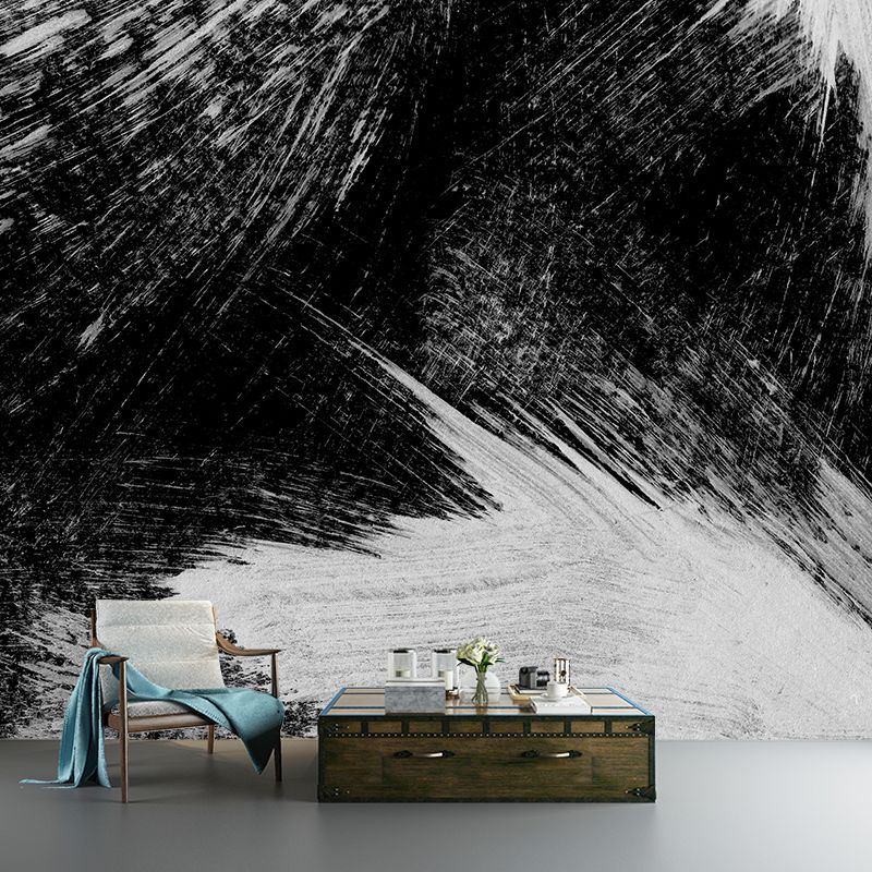 Illustration Brush Stroke Wall Mural Giant Wall Covering for Dining Room, Custom