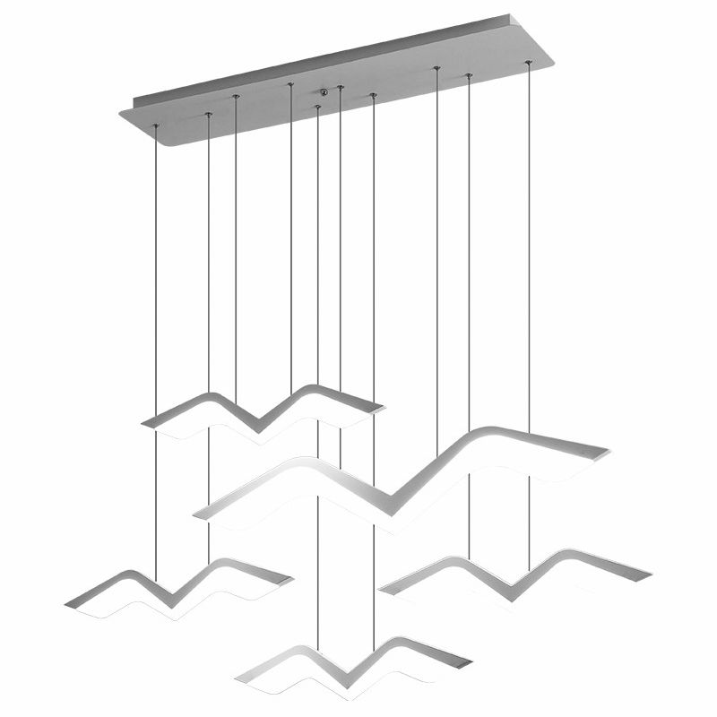 White Gull Shaped Cluster Pendant Nordic LED Acrylic Ceiling Hang Light over Dining Table