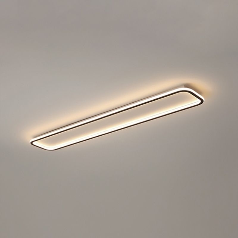 Metal Square Shade Flush Ceiling Light Modern Style 1 Light Flush Mount Fixture in White