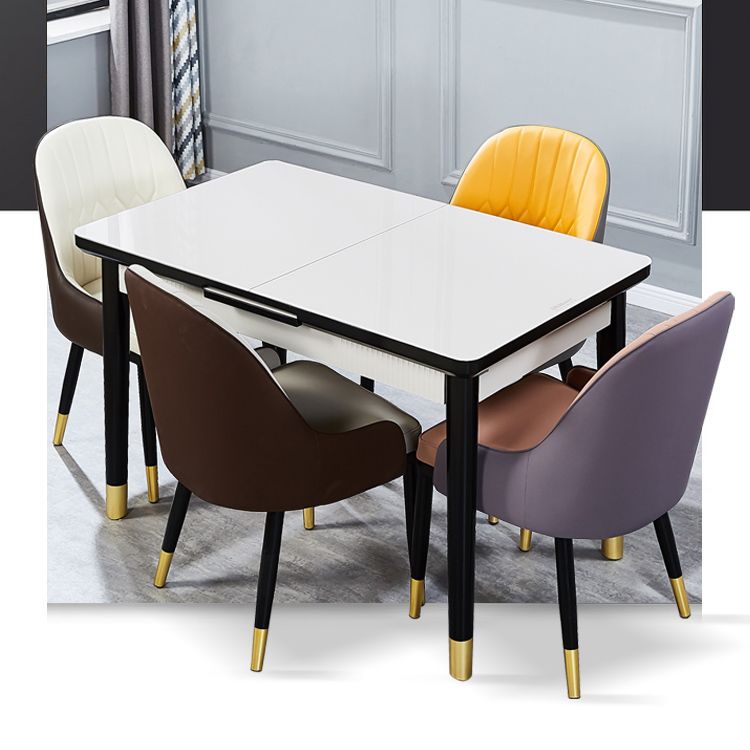 Chaise latérale de cuisine en cuir, chaise Parsons de salle à manger de 19 pouces de large pour restaurant