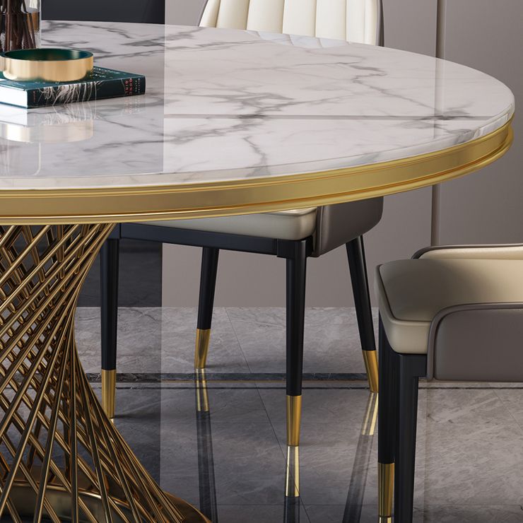 Mesa de comedor de pedestal de piedra sinterizada estilo sencille mesa redonda para el hogar