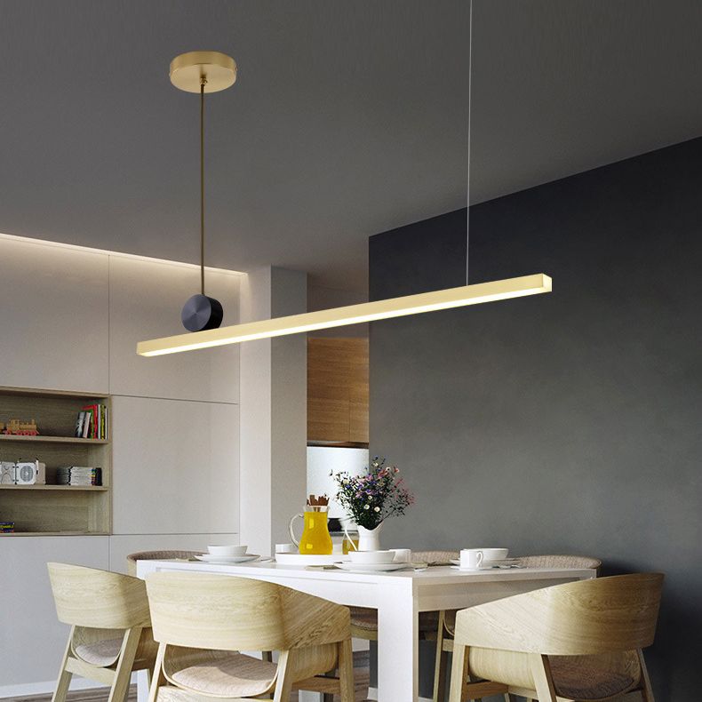 Luces lineales de la isla colgante accesorios de iluminación colgante minimalista de metal para restaurante
