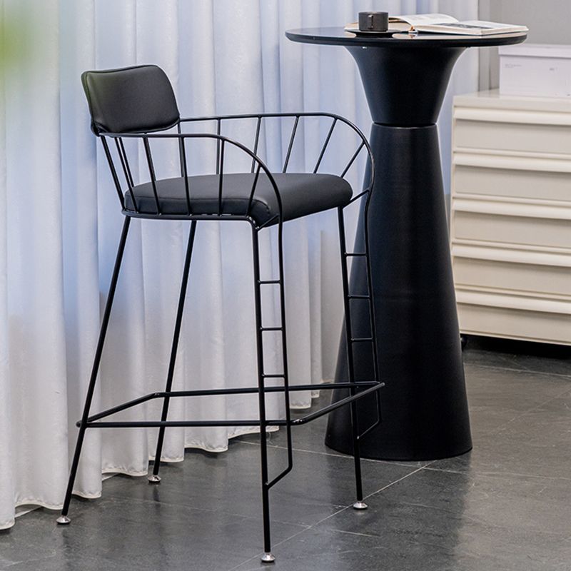 Contemporary 39" Height Backrest Counter Stool with Leather Cushion