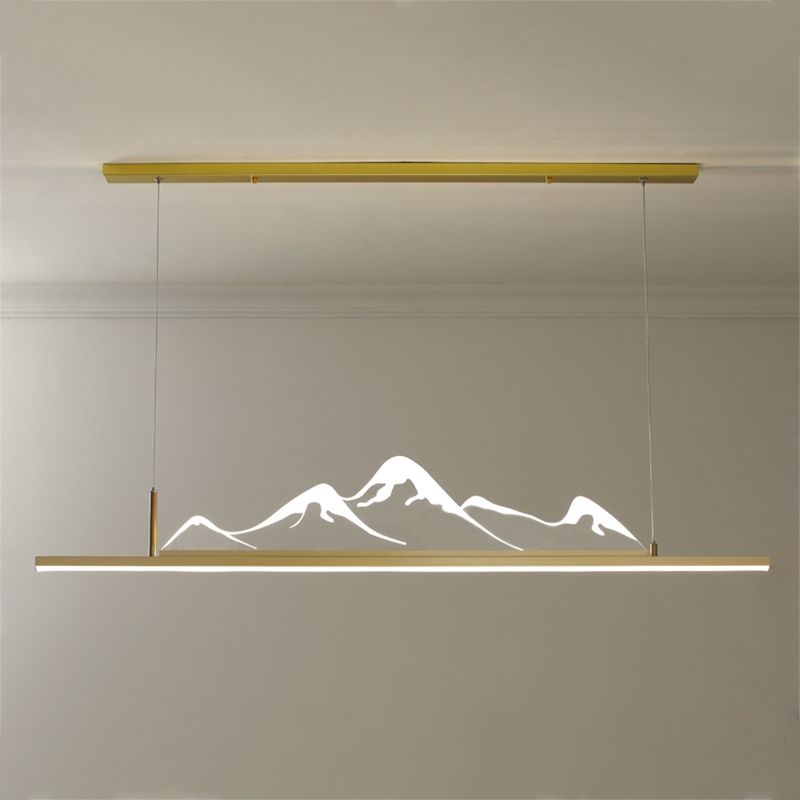 Luces colgantes de forma lineal Metal Contemporáne de metal de 2 accesorios de iluminación colgante de 2 luces