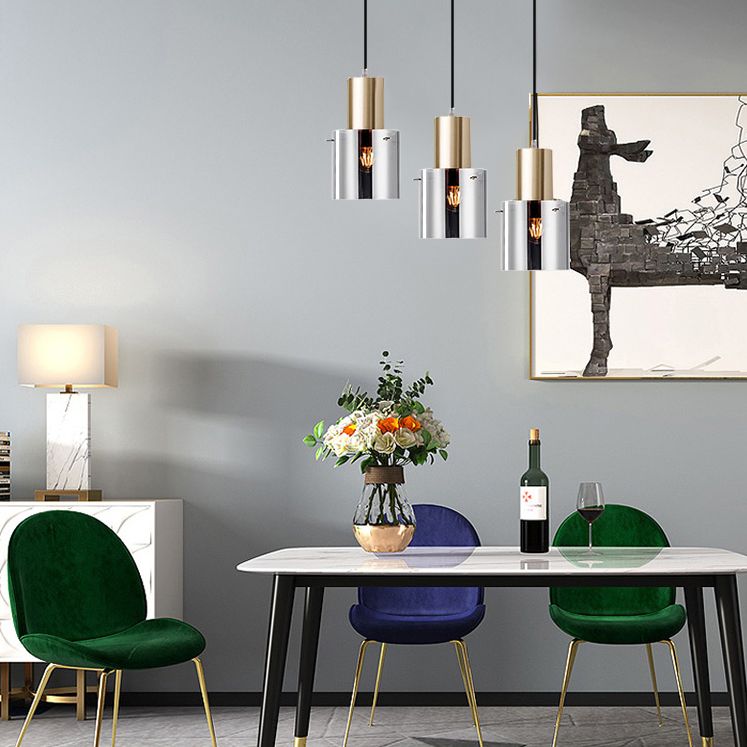 Metal Cylinder Pendant Light Nordic Modern Style Down Lighting for Living Room