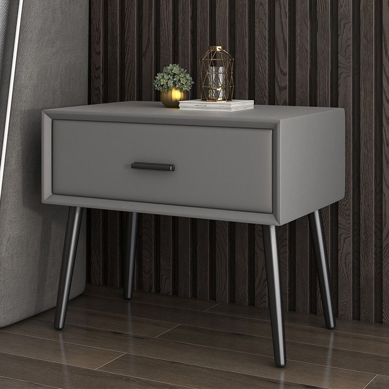 Modern Wood Nightstand 18.5" Tall Rectangle Nightstand with Drawer