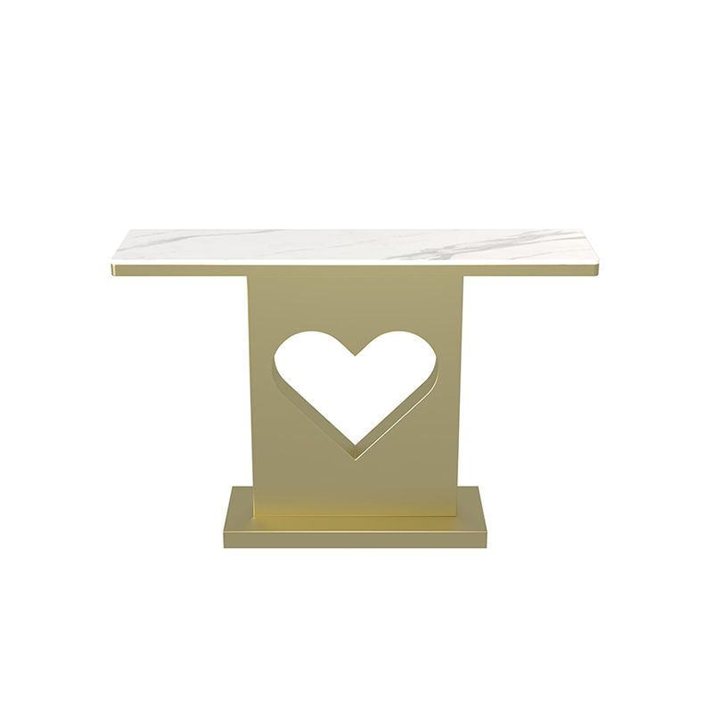 Glam Rectangle Iron Console Table Stain Resistant Pedestal Outdoor Console Table