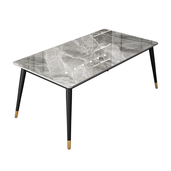 Gray Sintered Stone Dining Table Traditional Luxury Dining Table with 4 Legs
