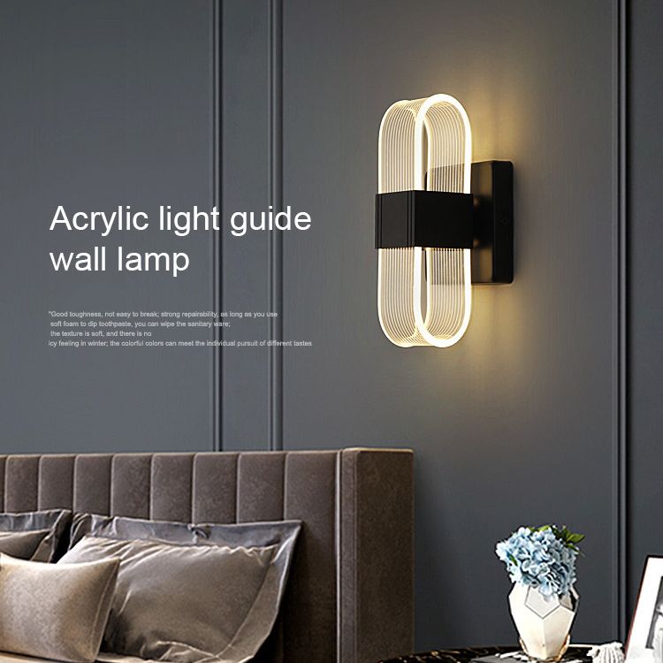 Ellipse Bedroom Wall Mount Light Fixture Metal LED Nordic Wall Mounted Light Fixture