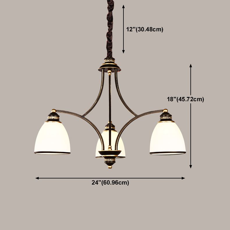 American Style Countryside Chandelier Multi Head Hanging Light for Sitting Room