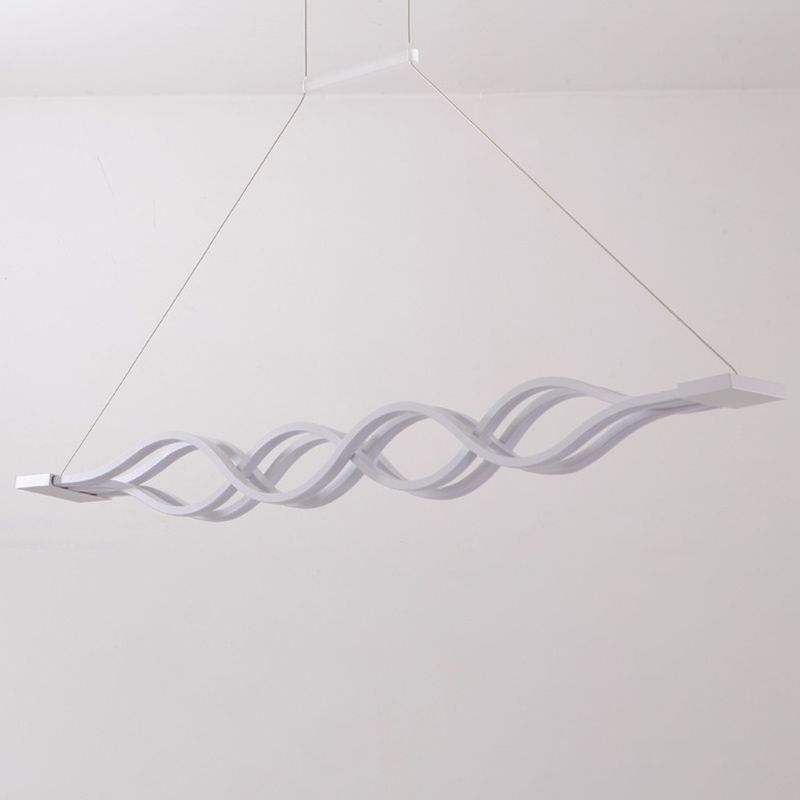 Luce isola a led a forma d'onda bianca nella moderna semplicità in ferro battuto luce a sospensione con ombra acrilica