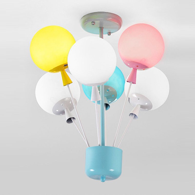 Kleurrijke metalen plafondlamp creatieve ballon moderne semi-inbouwlamp voor kinderkamer