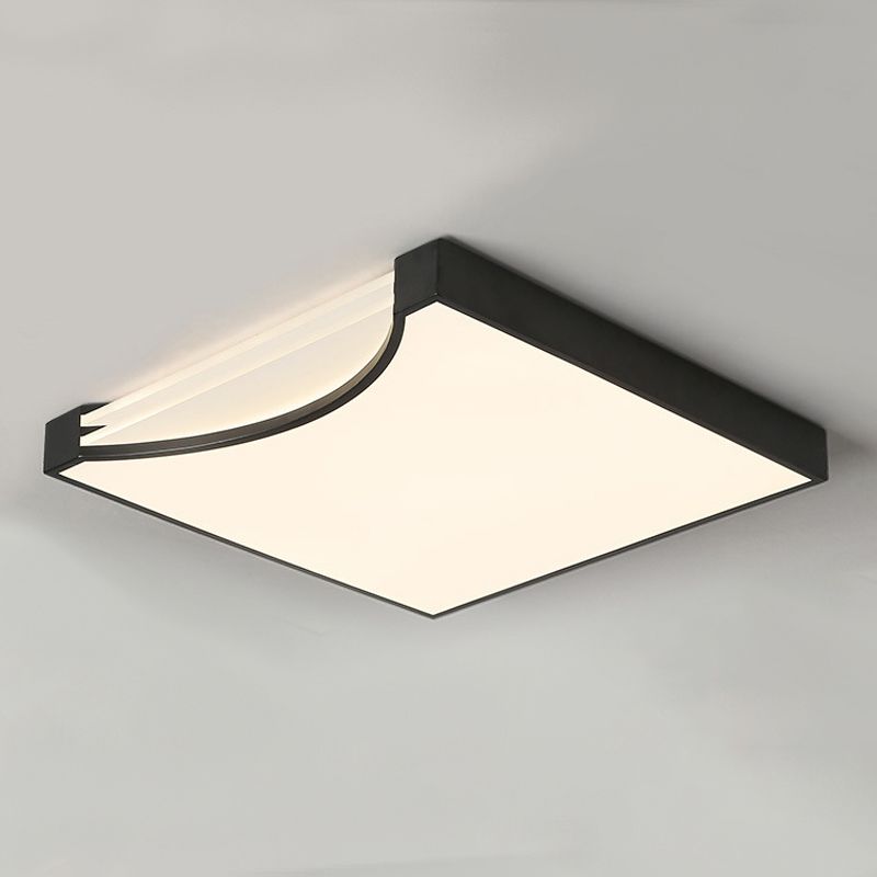 Acryl quadratische LED Deckenleuchte im modernen prägnanten Stil lackierte Eisen Flush Mount für Schlafzimmer