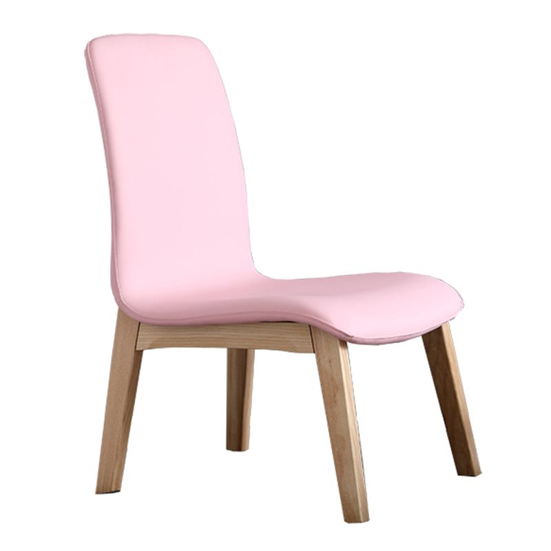 Scandinavian Style Ash Wood Dining Side Chair Solid Back Armless Chair for Home Use