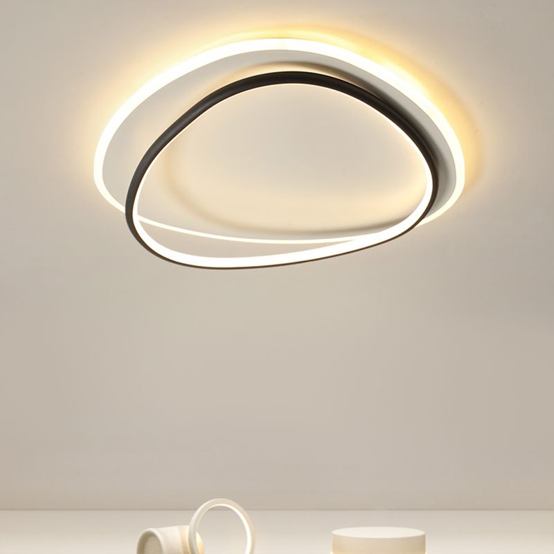 Plafonnier encastré à abat-jour rond en métal, luminaire moderne à 2 lumières