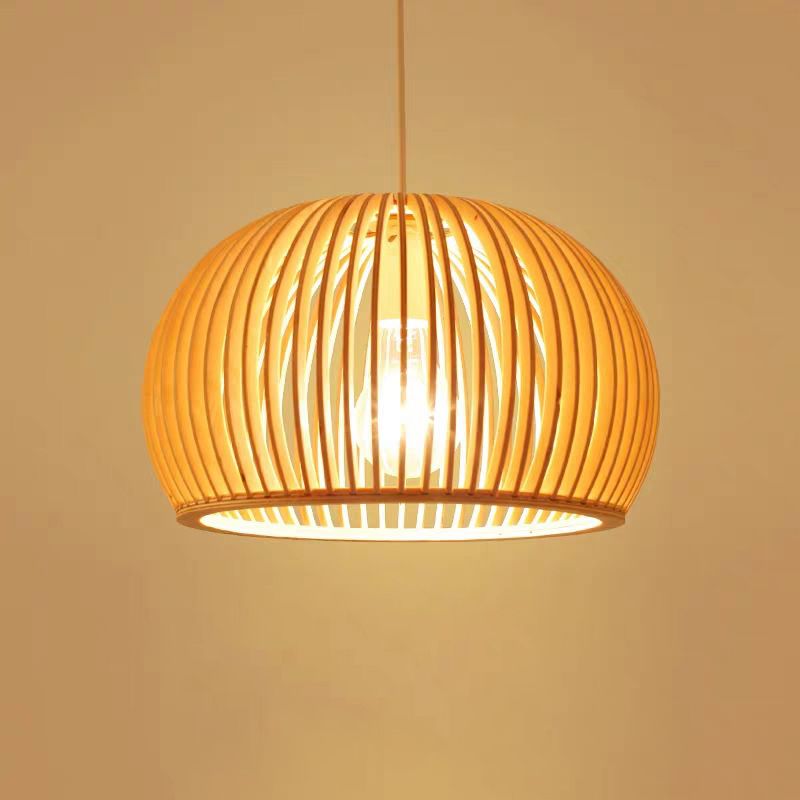 Moderne minimalistische Single Hanging Lampe Holz geometrische Anhängerlicht in der Holzfarbe