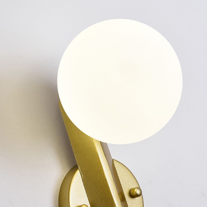 Modernist Wall Sconce Globe Glass Sconce Lighting in White for Bedroom