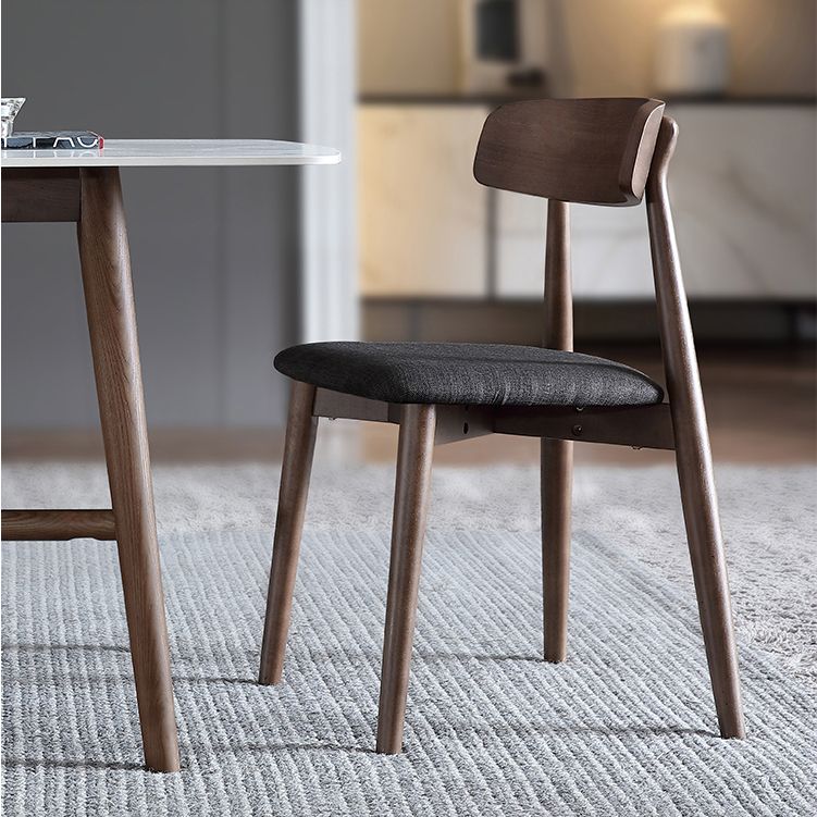 Contemporary Style Dining Chair Armless Dining Chair with Wooden Legs for Kitchen