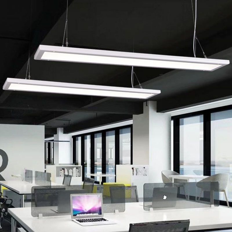 Panel Shaped Thin Pendant Light Kit Simplicity Acrylic White LED Suspension Lamp